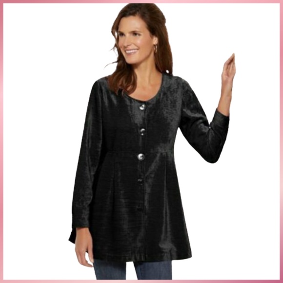 Soft Surroundings Fiona Shirt Black Chenille A-Line Tunic New With Tags - Small - Picture 5 of 5